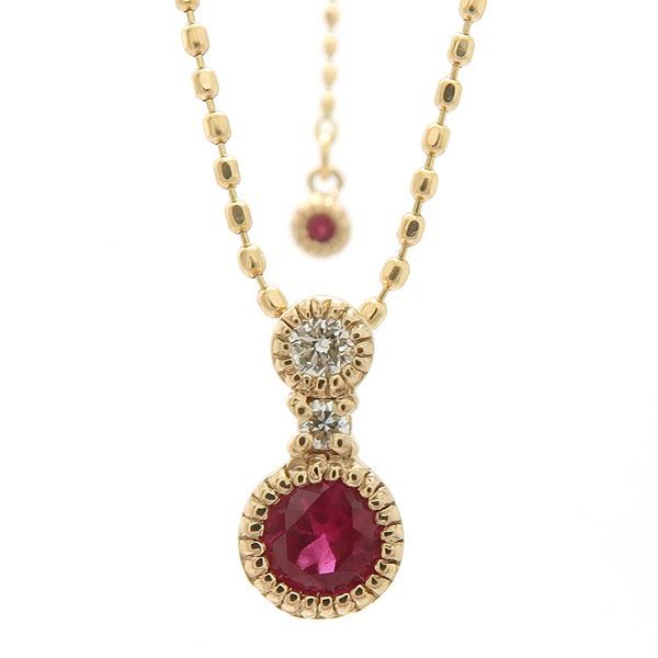 Sirena Azzurro ルビー ネックレス K18 ダイヤモンド 0.19ct D0.04 
