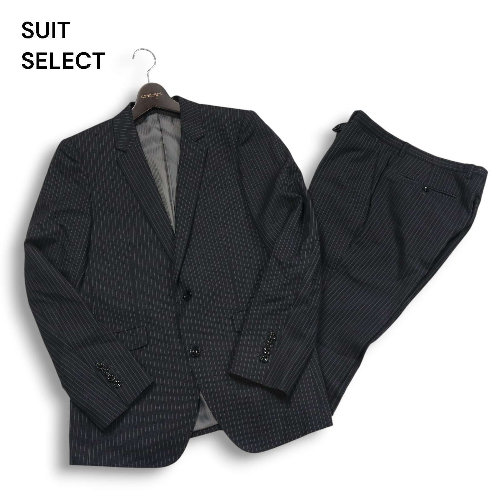 ✨美品✨スーツセレクト スリーピース ネイビー シャドーチェック A6