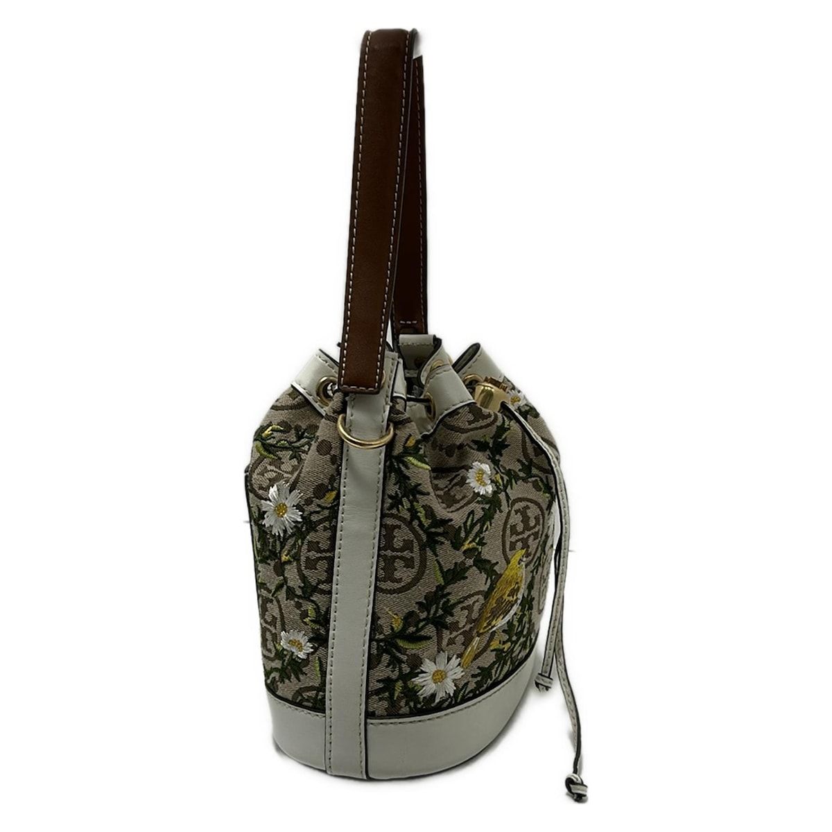 TORY BURCH(トリーバーチ) ハンドバッグ - ベージュ×アイボリー×マルチ