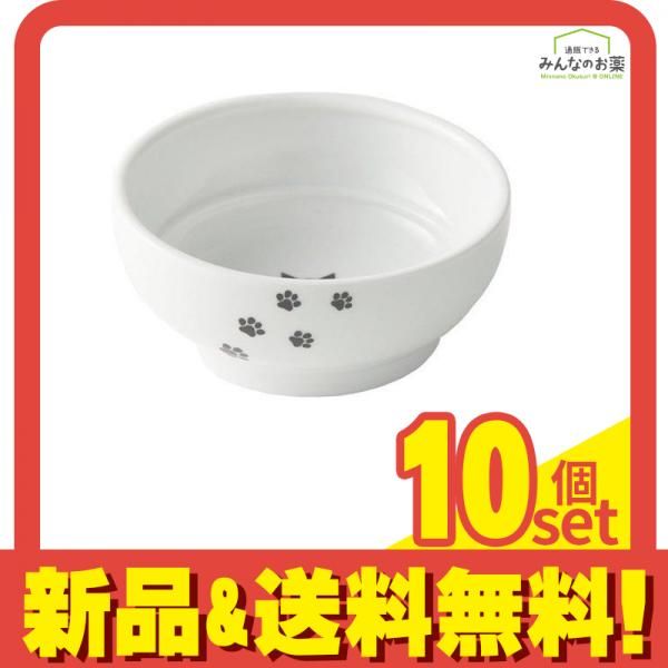 猫壱 猫用食器 ハッピーダイニング 脚なしフードボウル 猫柄 1個入 10個セット