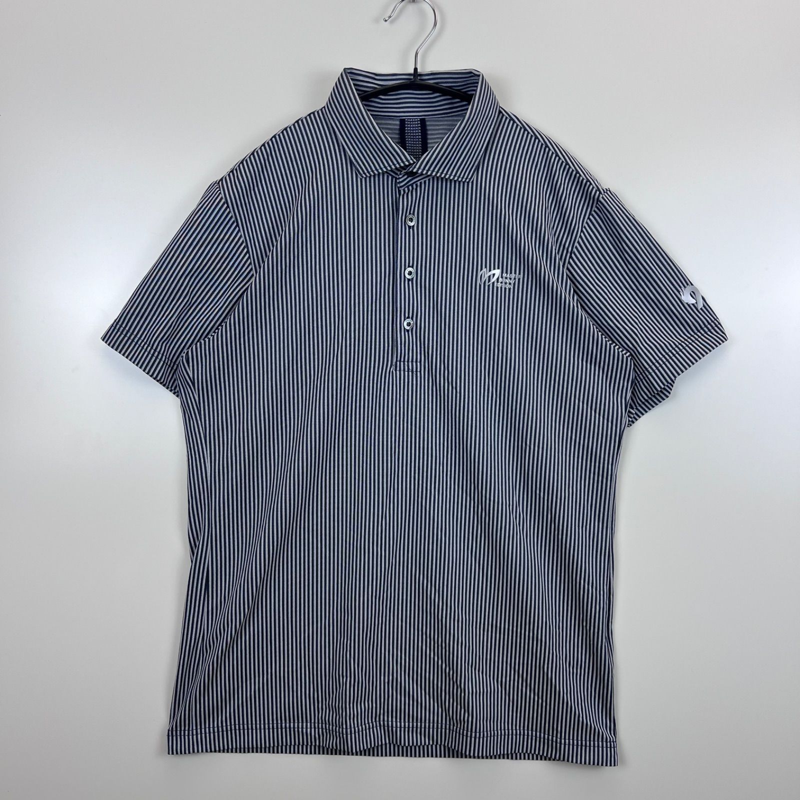 MASTER BUNNY EDITION Stripe Dry polo shirt 758-2160551 navy 4 GOLF マスターバニーエディション ドライポロシャツ ゴルフ ストライプ