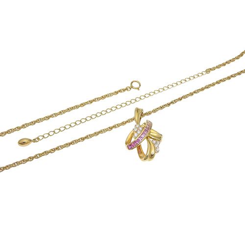 JUNE(ジュネ) PS0.71/D0.29 ピンクサファイア ダイヤモンド ネックレス  