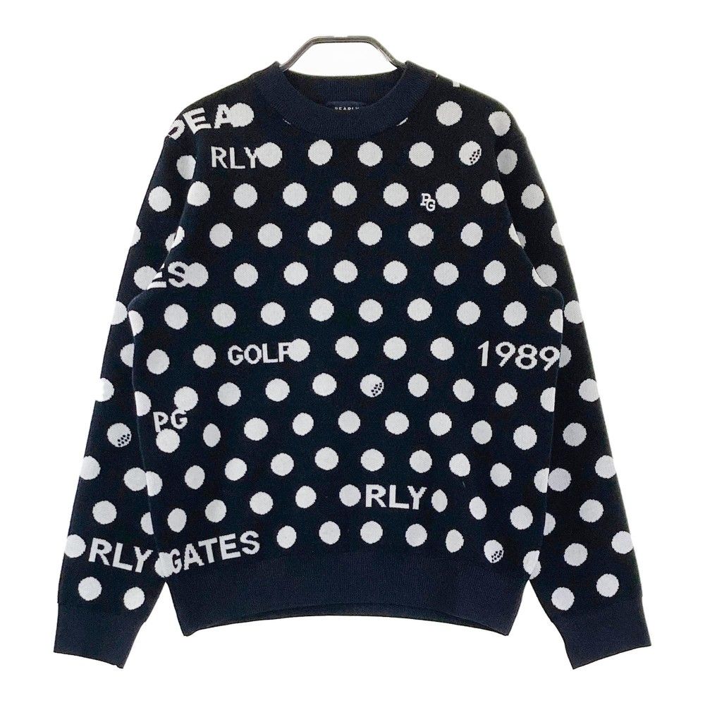 サイズ 1 PEARLY GATES パーリーゲイツ 2025年モデル ウール混 ニットセーター ドット 総柄 ブラック系 240101352655 ゴルフウェア レディース ストスト