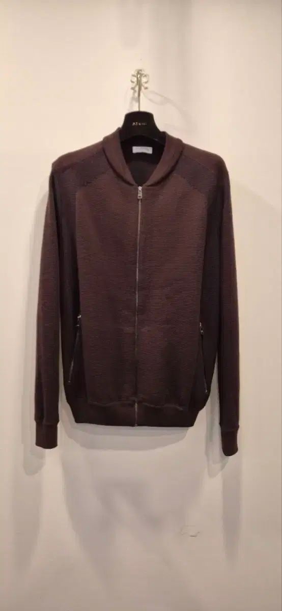 LANVINスポーツ 100 バーガンディ ジップアップニットカーディガン