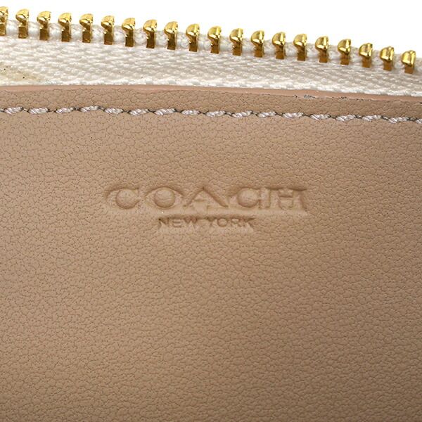 新品 コーチ COACH カードケース Lジップ カードケース チョークマルチ