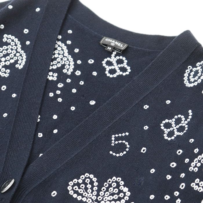 美品】CHANEL シャネル ニット カーディガン P74636 クローバー No.5