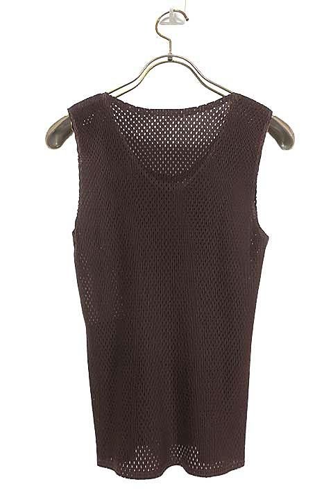 PLEATS PLEASE プリーツプリーズ イッセイミヤケ トップス ノースリーブ メッシュ ブラウン サイズ3＿S 08＿セルモアから ＿s-0395-r 08