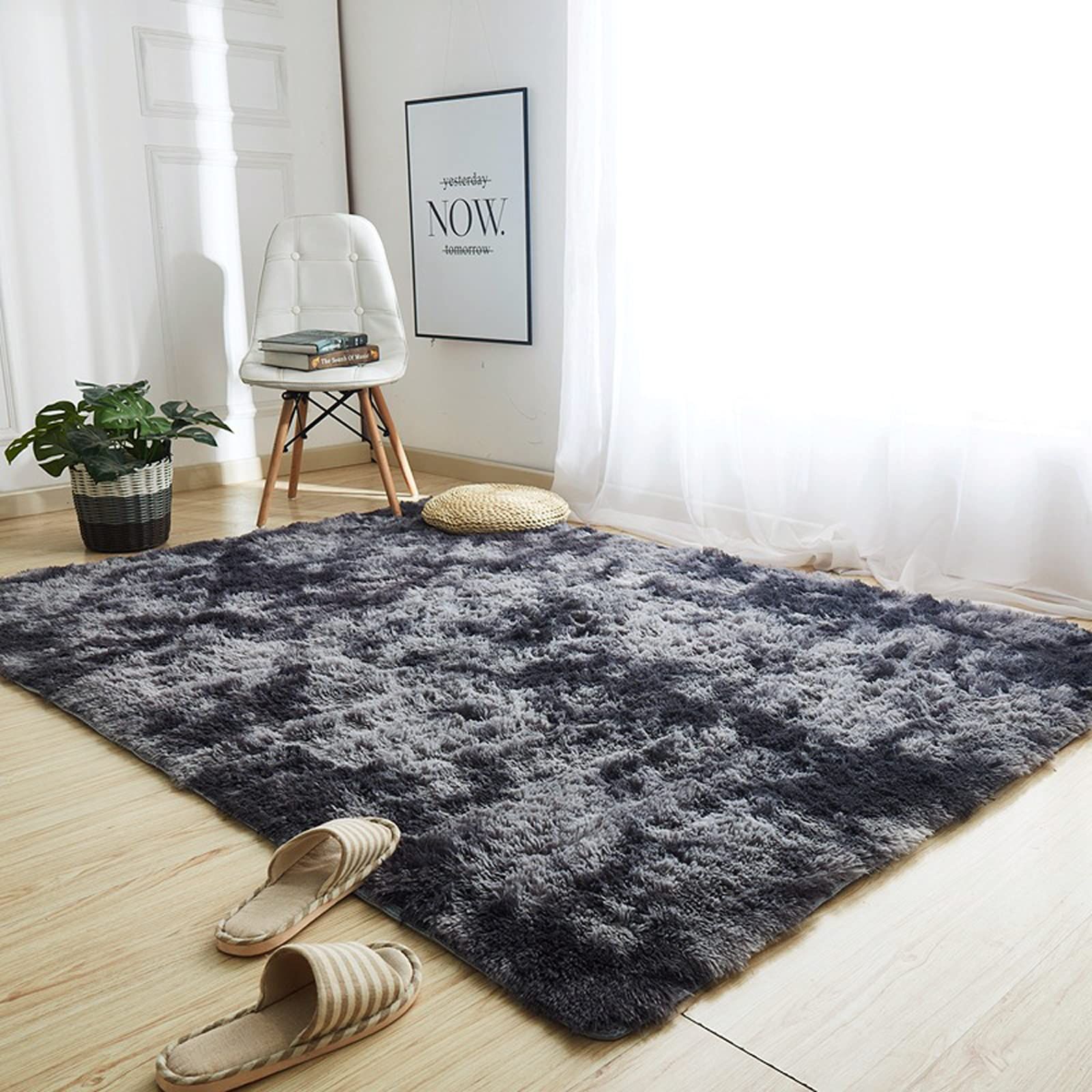 長方形 折り畳み 120×160cm(約2畳) (ダークグレー ふわっと手触り優しいフランネルラグ 抗菌 洗えるラグ 120x160cm) 滑り止め付 ラグカーペット ラグマット