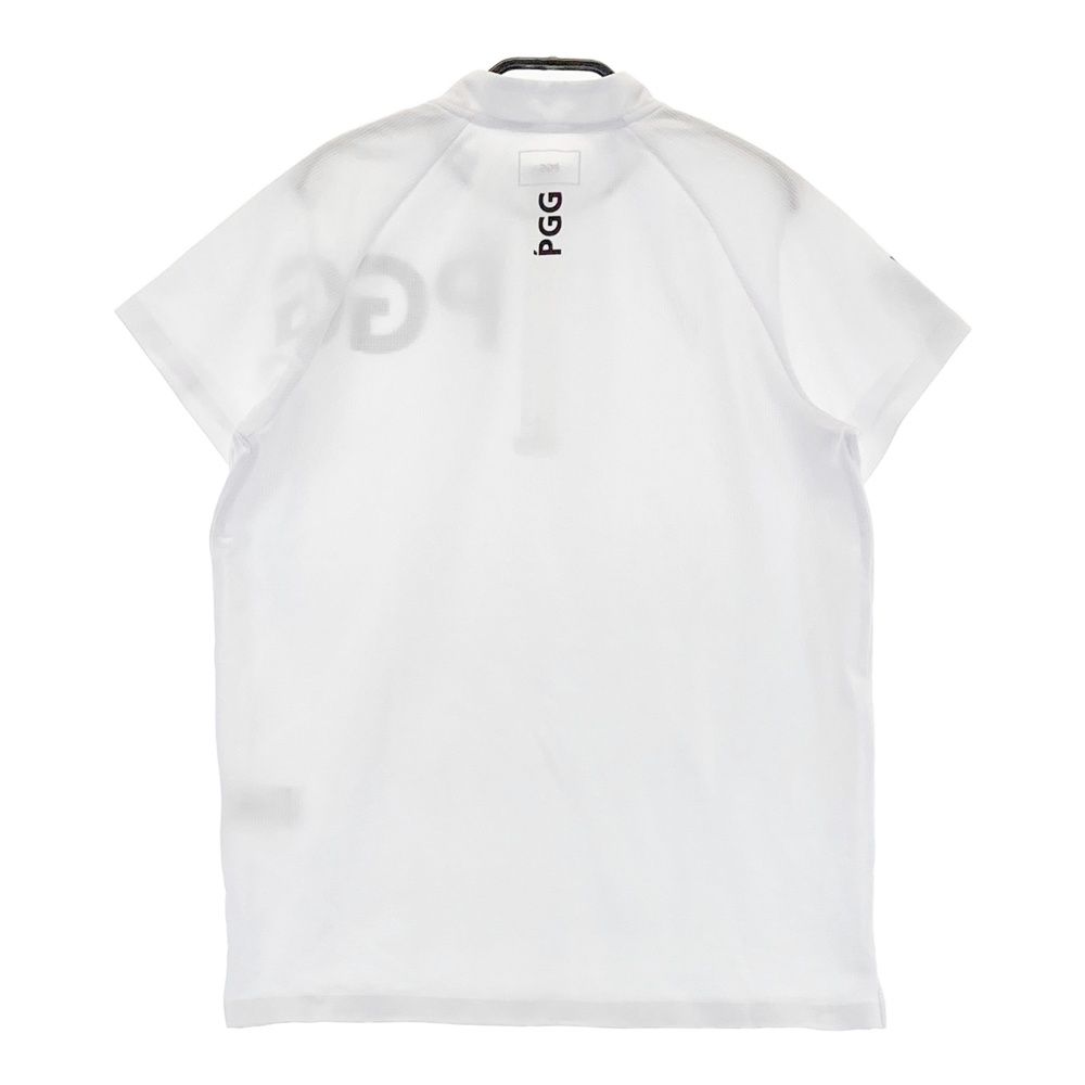 サイズ 1 PGG PEARLY GATES パーリーゲイツ 2025年モデル ハーフジップ 半袖Tシャツ ホワイト系 240101534731 ゴルフウェア レディース ストスト