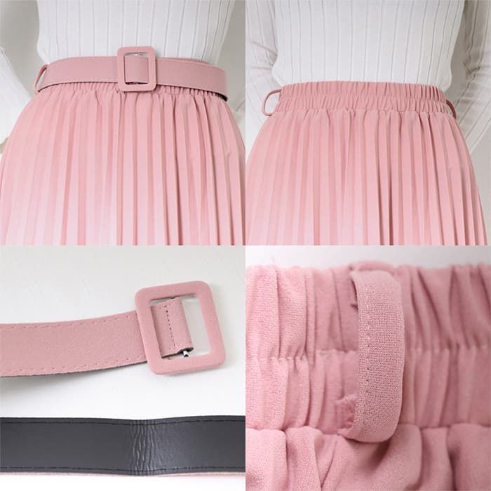 ベルト付きのプリーツロングスカート 12色 TK0743-1 - メルカリ