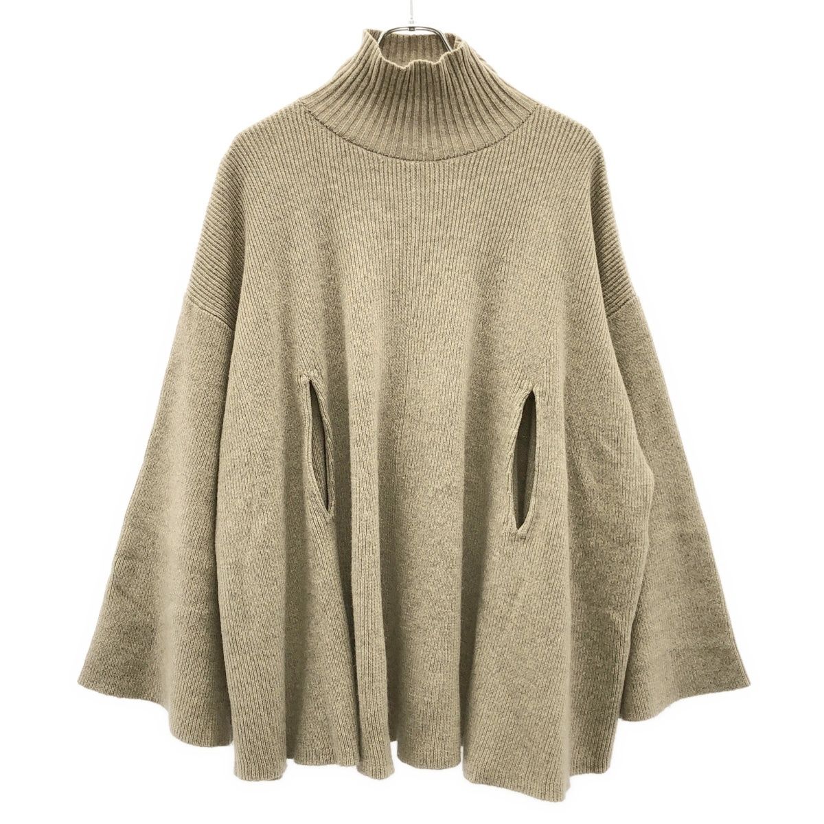 CLANE クラネ 2WAY CAPE KNIT TOPS ケープニットセーター 11106-1232 ベージュ 2