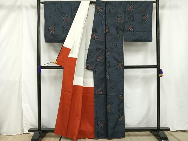 平和屋着物□本場大島紬 9マルキ 草花文 正絹 逸品 未使用 AAAU2300mf  