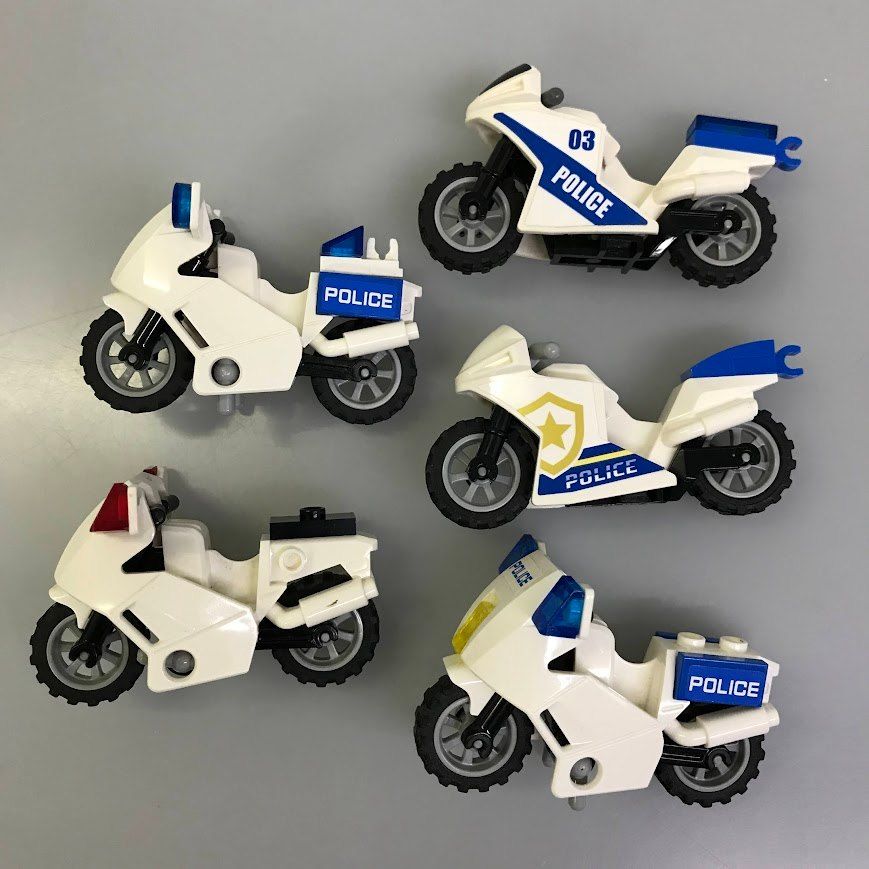 正規品 LEGO レゴ 警察官 泥棒 ミニフィグ 5個＋パトカー1台 白バイ 5台＋警察犬 3個 まとめ売り CP-152 ※レゴシティ ポリス -  メルカリ