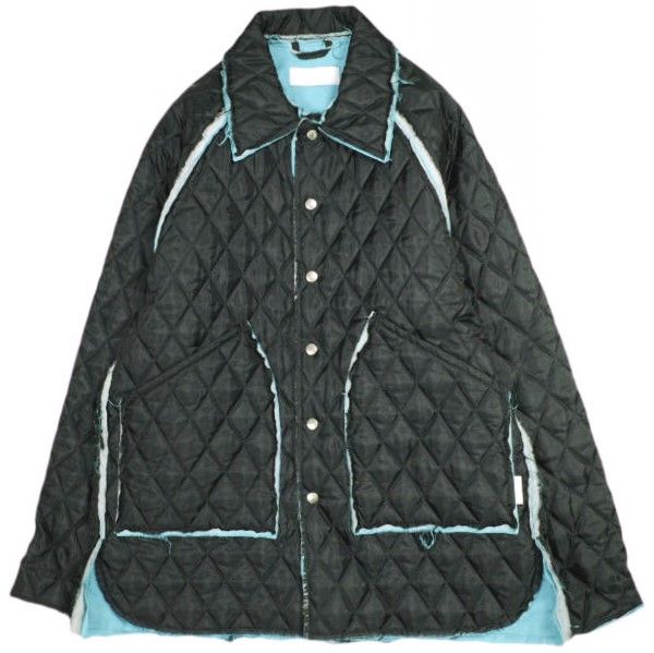 NEON SIGN ネオンサイン 23AW 日本製 Inside Out Quilting Jacket インサイドアウト キルティングジャケット N1661 48 BLACK|BLUE 定価55 000円 カットオフ 断ち切り アウター g23944