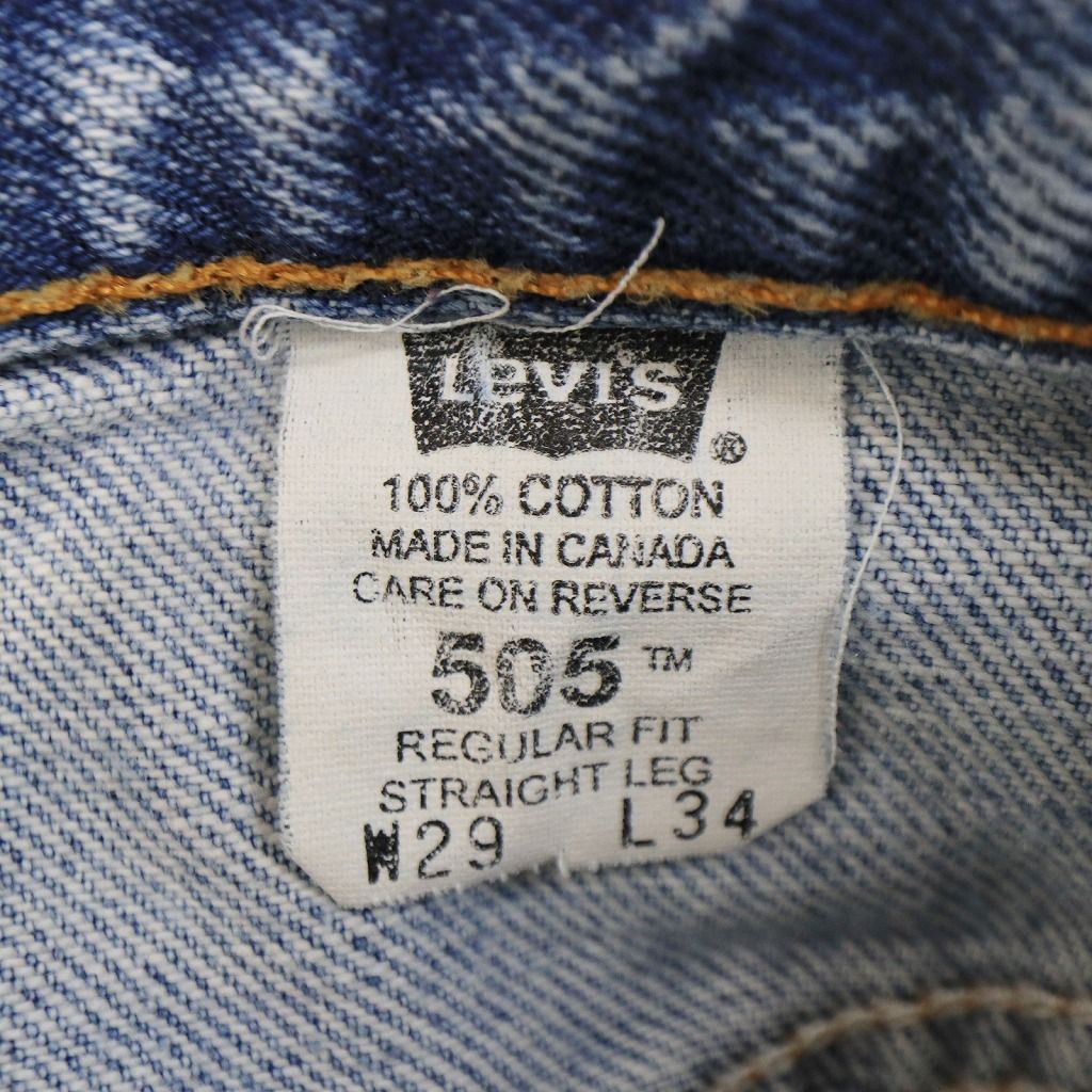 90年代 カナダ製 Levi's リーバイス 505 ジーンズ デニムパンツ ボタン