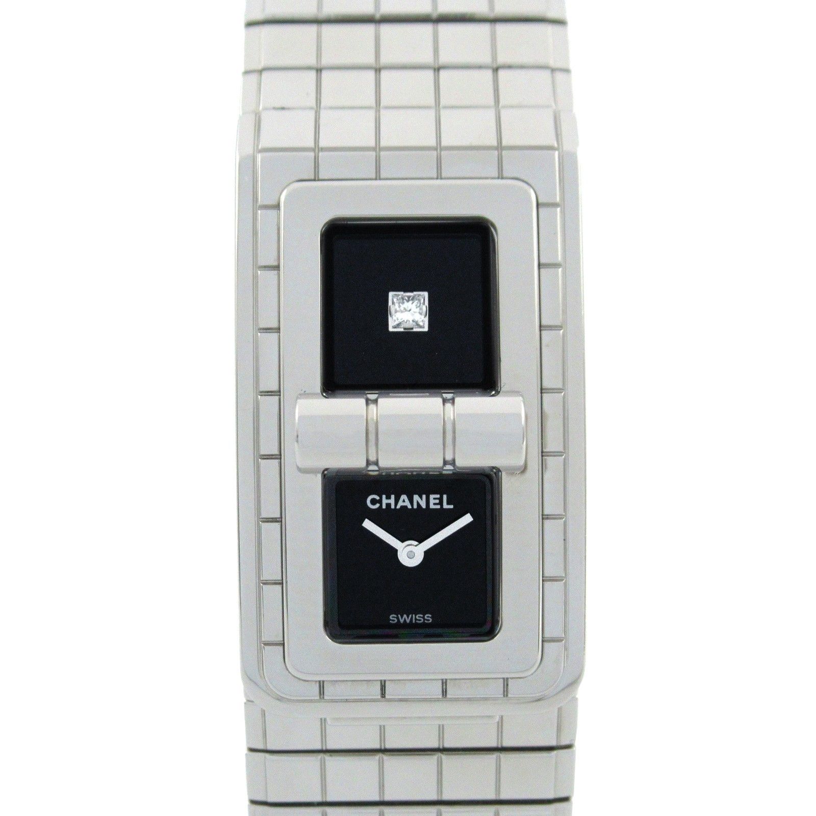 シャネル CHANEL 腕時計 コードココ 1Pダイヤ H5144 ブラック ステンレススチール コードココ 1Pダイヤ レディース Used A