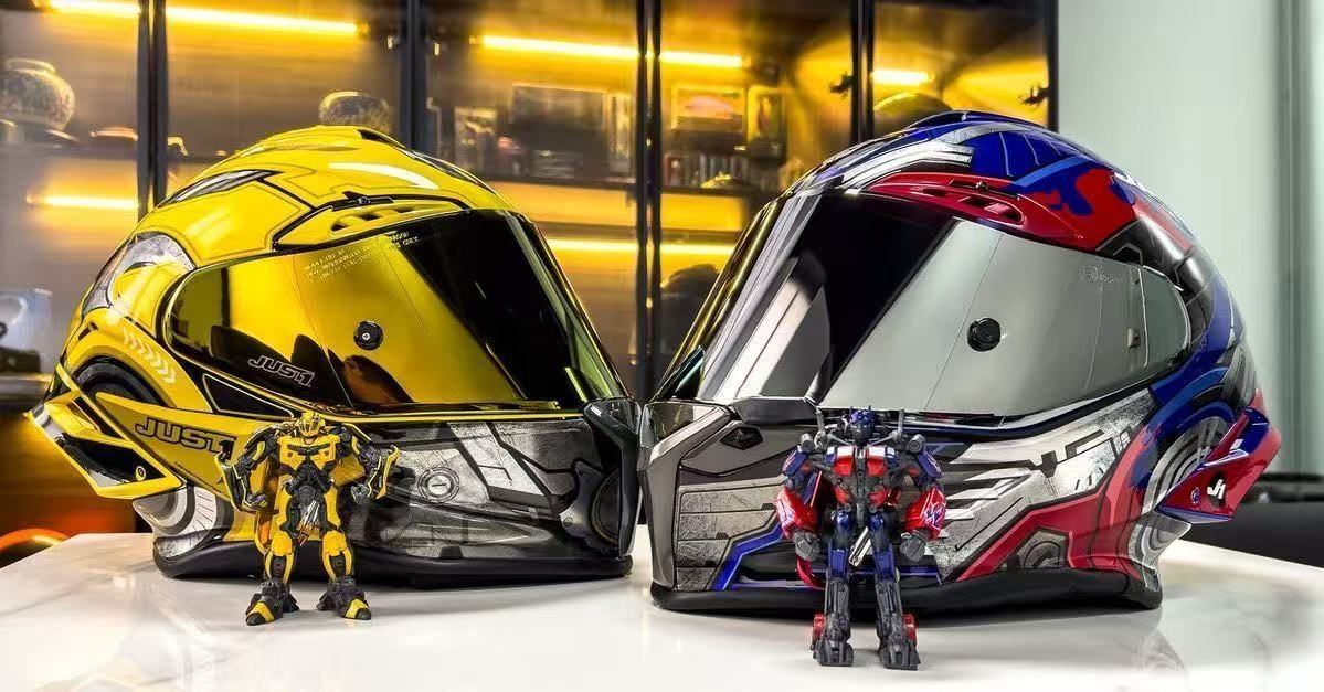 JUST1 炭素繊維 たんそせんい ヘルメット J1 モーターサイクル フルフェイス型 四季 しき 対応 たいおう 大 おお テールウィング レーシングヘルメット レースクラス バンブルビー コラボレーション イエロー