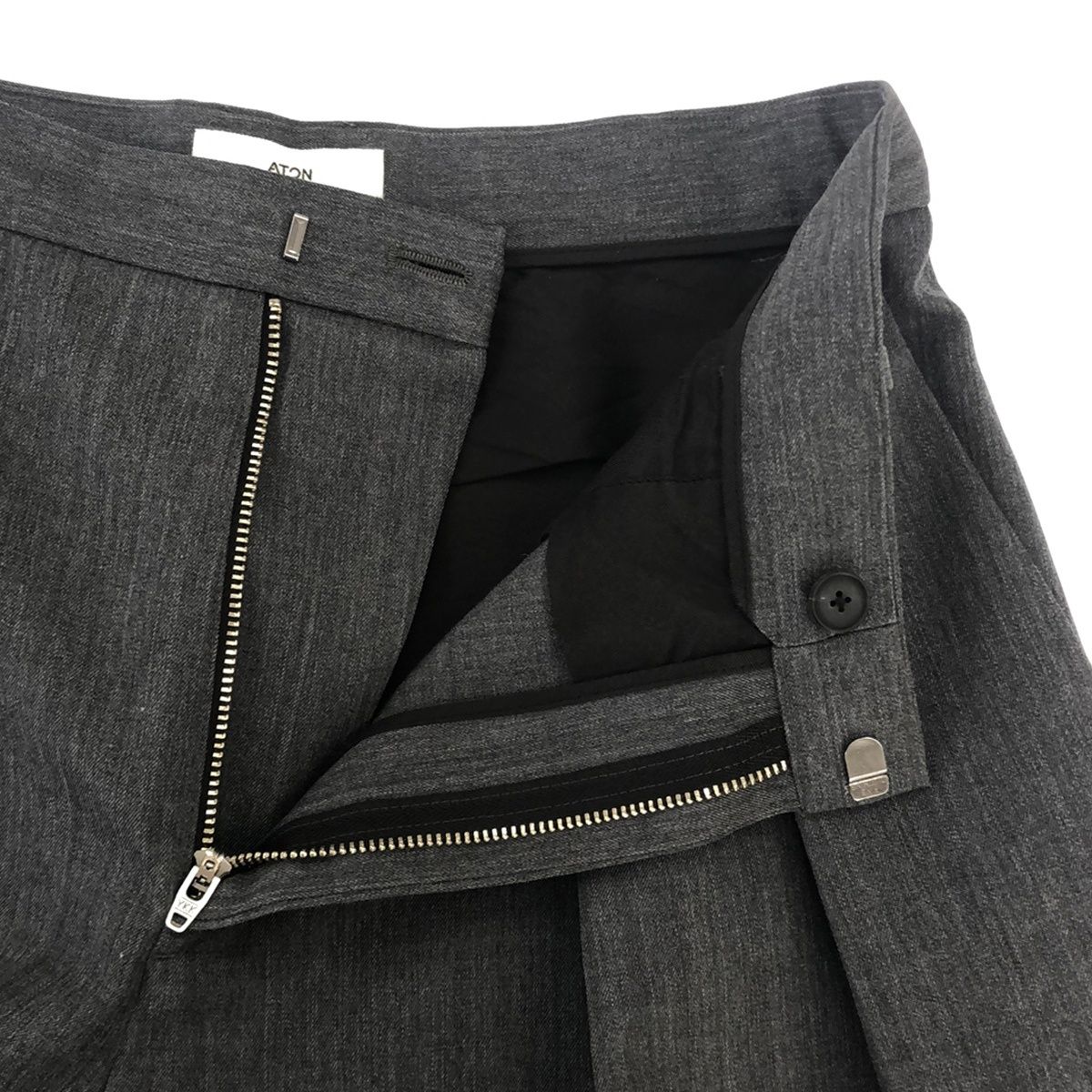 ATON エイトン WOOL GABARDINE WIDE PANTS ウールギャバジン