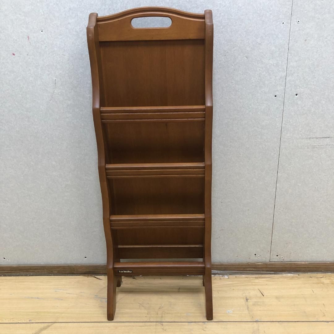 美品 karimoku カリモク スリッパラック 木製 4段 ブラウン