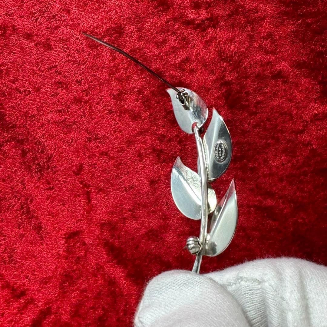 希少  #221B ブローチ シルバー 北欧　ヴィンテージ フラワーヴィンテージブローチ シルバー800 #75 | アンティーク