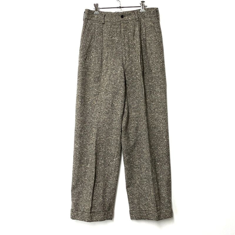 メンズ COMME des GARCONS HOMME コムデギャルソンオム 90S 2-TUCK WOOL TWEED PANTS HP-08029M AD1996 2タック ウール ツイード パンツ 151-250222-as-31-IZU