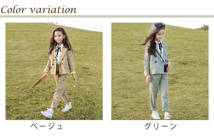卒業式 女の子 スーツ パンツスーツ チェック柄 フォーマル 子供服 入学式 男の子 セットアップ 子供スーツ キッズ キッズファッション チェック」の人気商品 パンツ 4-5点セット