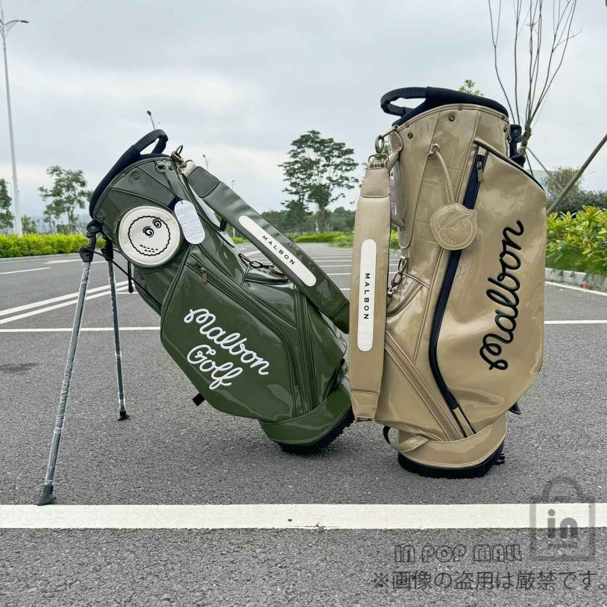 マルボン新作ゴルフバッグ キャディバッグ スタンド型バッグ グリーン 男女兼用 malbon マルボンゴルフ キャディバッグ グリーンスタンド式 男女