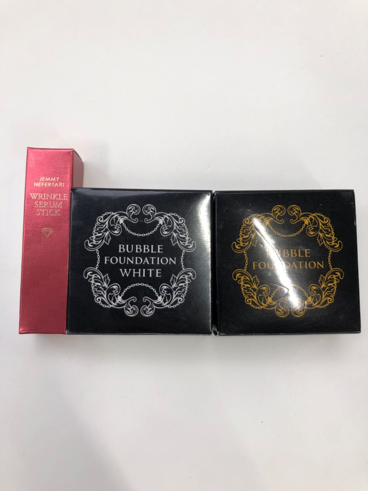 D1585 K ジェミーネフェルタリ バブルファンデ 詰替用 + 薬用バブルファンデホワイト 詰替用 + リンクルセラムスティック 3点セット