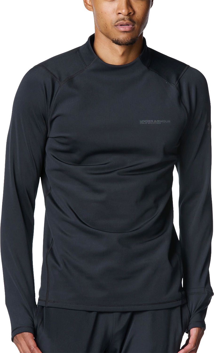 アンダーアーマー UNDER ARMOUR UA COLD WEATHER PRO LONG SLEEVE MOCK NECK SHIRT メンズ 長袖シャツ ロンT 吸汗速乾 起毛 トレーニング 6007387 001 BLACK