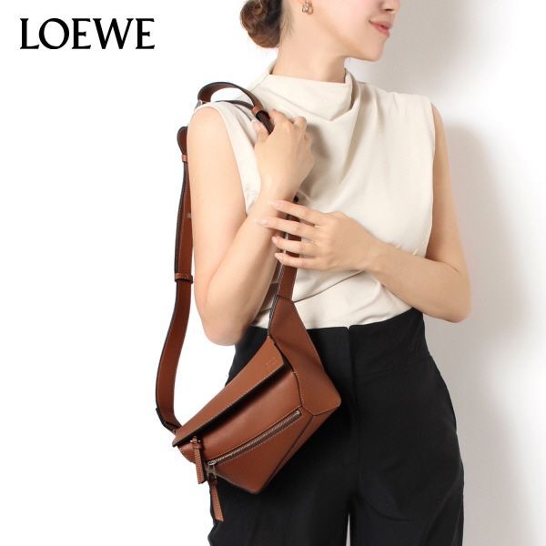 24SSモデル ロエベ LOEWE  レディース PUZZLE BELT BAG MINI パズル バムバッグ ミニ【TAN】 B510EB1X03  2530/【2024SS】l-bag