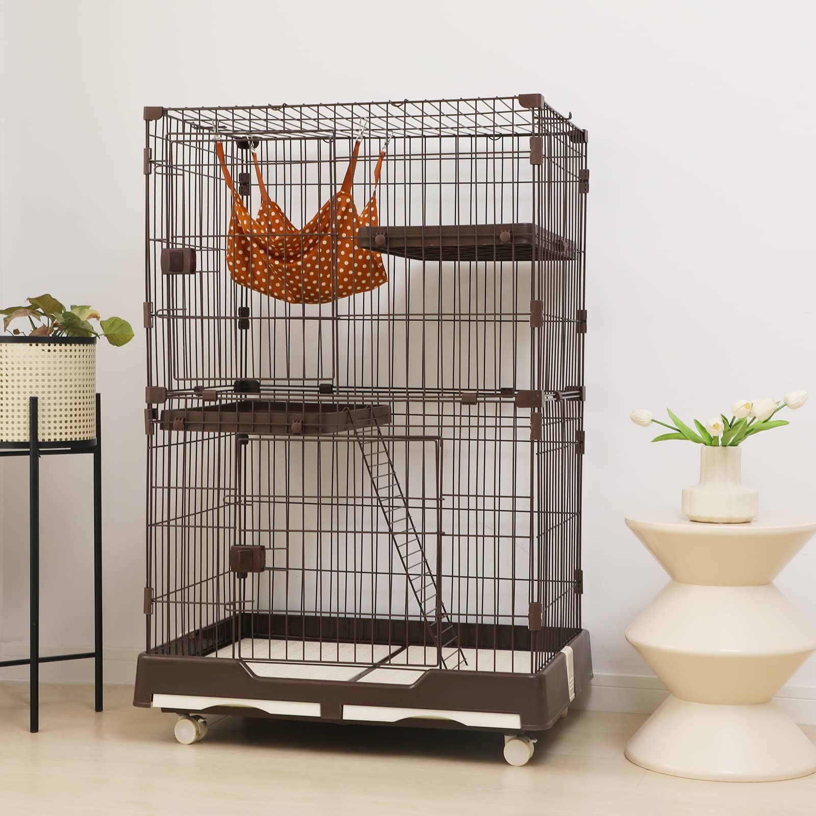 数量 PETTOM 猫 ケージ キャットケージ ケージ 幅82cm 2|3段 ペット 猫 キャットゲージ キャット タワー 収納 キャスター 付 脱走防止扉 頑丈 檻 ねこ ネコケージ コンパクト ハンモック 多頭飼い