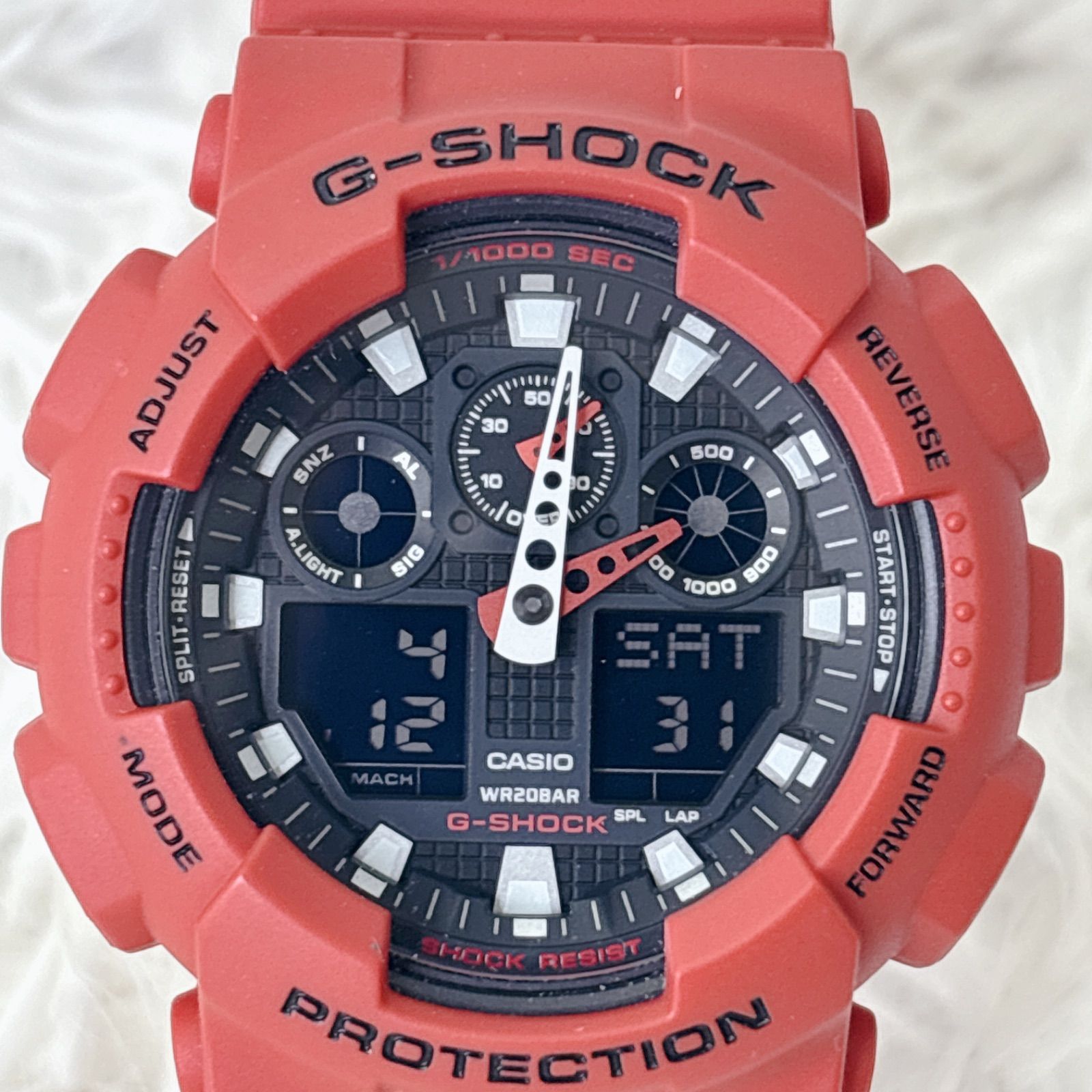 CASIO G-SHOCK 極美品 レッド 腕時計 GA-100B メンズ 稼働確認