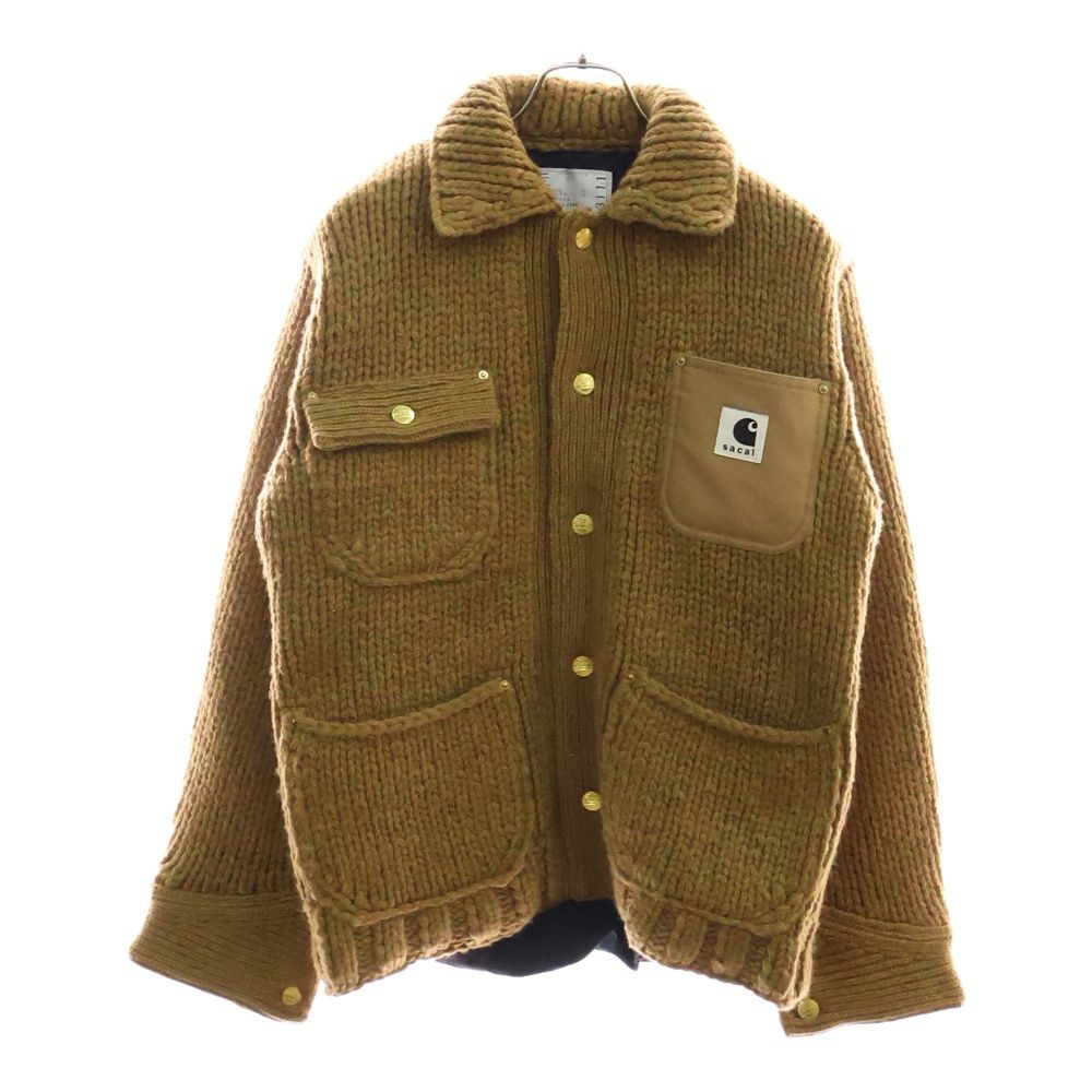 Sacai サカイ 23AW ×Carhartt WIP Knit Jacket Michigan カーハート ニット ミシガン ジャケット ベージュ 23-03111M