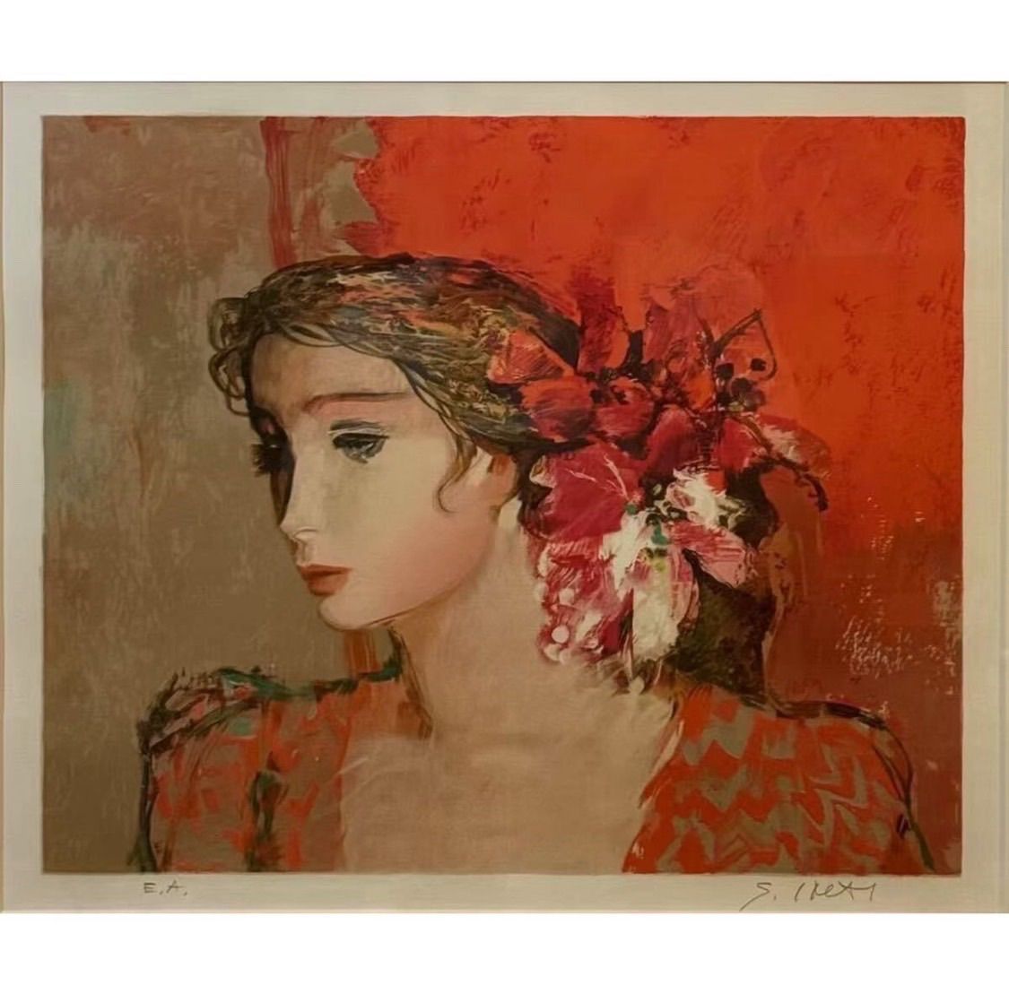 今井幸子 アリゼ リトグラフ EA版 女性像人気画家 アンデパンダン会員 師 田村孝之介