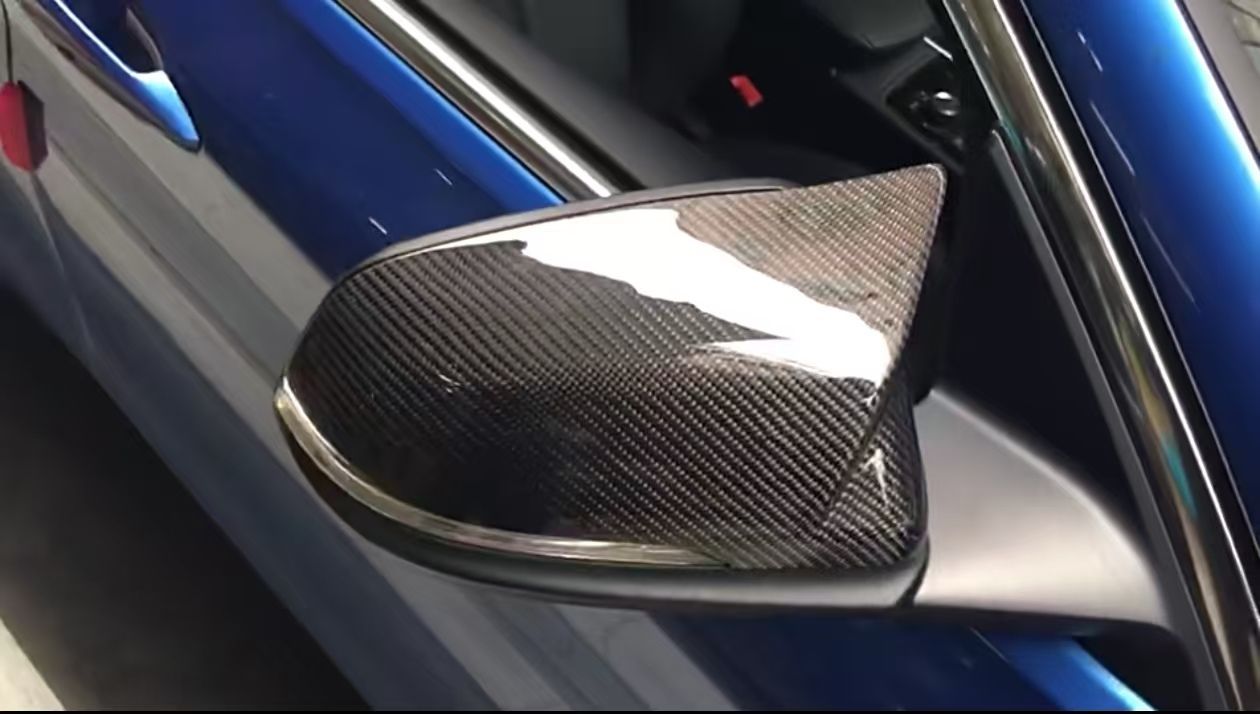 リアルカーボン製 AUDI TT Coupe R8 MK1 粘着式ミラーカバー左右セット