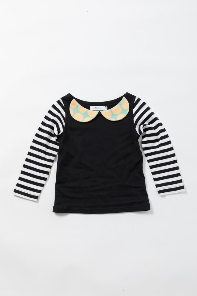 pilkku/切替カットソー＜丸襟つき＞ 長袖　新品子供服110 キッズ 女の子