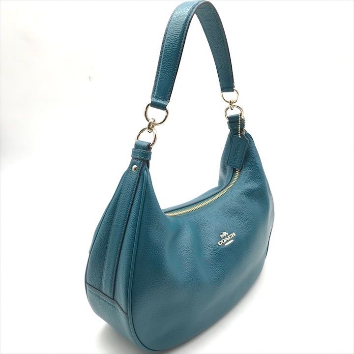 美品 COACH コーチ ロゴ レザー 2WAY ハンド ショルダー バッグ