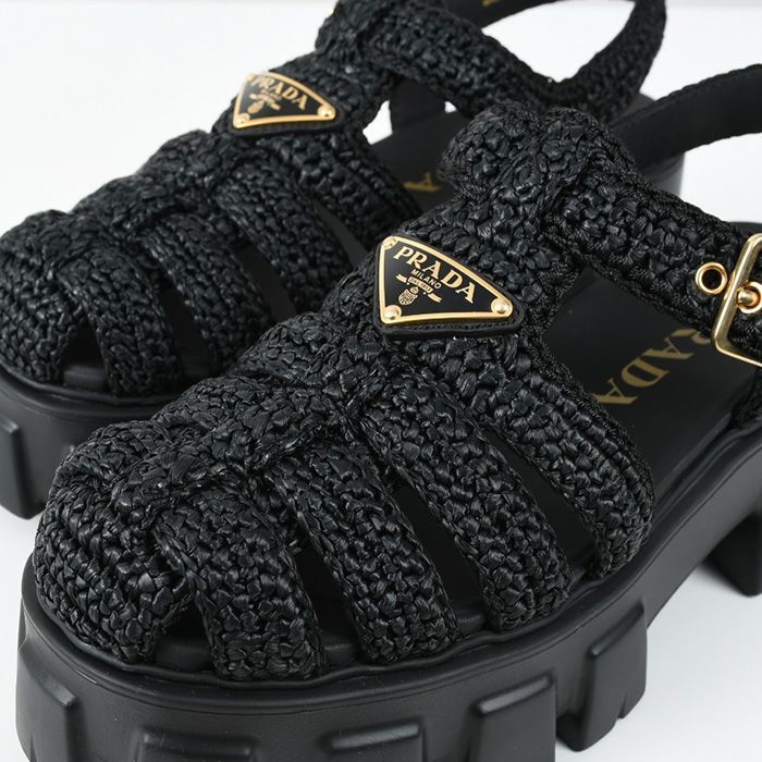 PRADA(プラダ) モノリス クロシェ ケージサンダル 1X138N