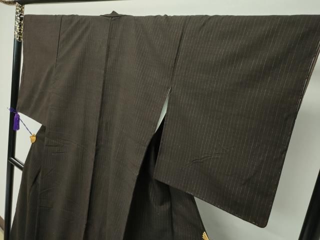 平和屋本店■極上　日本工芸会正会員　伝統工芸士　鈴木苧紡庵　重要無形文化財　紬　間道　証紙付き　逸品　CZAA1818s5 平和屋本店□極上 日本工芸会正会員 伝統工芸士 鈴木苧紡庵 重要無形