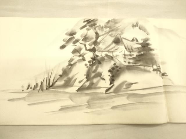 平和屋着物○塩瀬 九寸名古屋帯 作家物 手描き カトレア 金彩 正絹 逸品