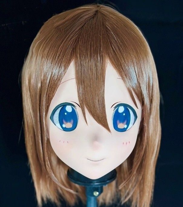 全頭マスク カツラ付き ロック付き NO.65 フルマスク ドール ヘッドロリータ人形 コスプレ マスク 変身 仮装 着ぐるみ 二次元美少女