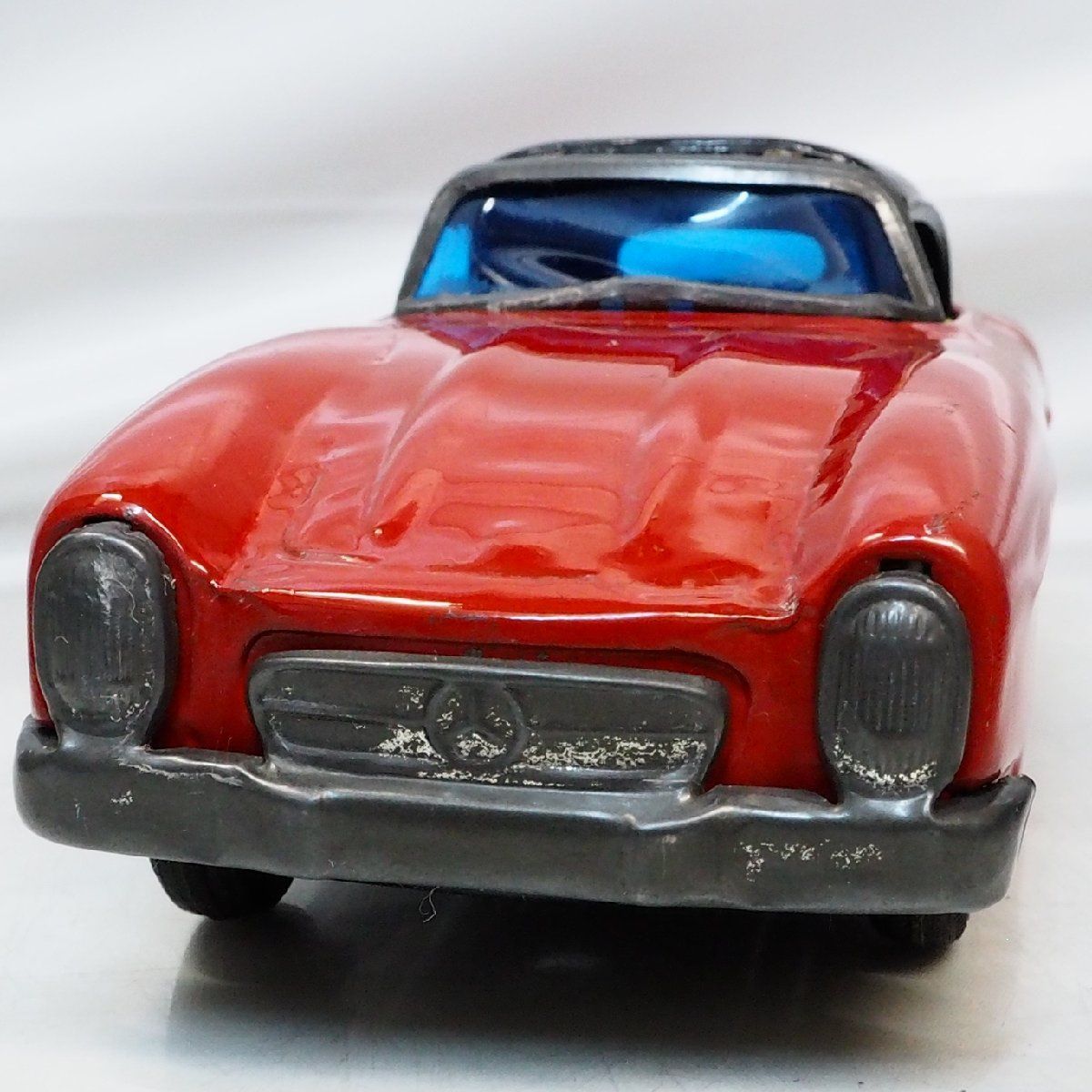 Asahi【Mecedes Benz 300SL ROADSTER メルセデスベンツ ロードスター赤】ブリキtin toy carミニチュア自動車ATC 旭玩具 アサヒ【箱無】0337