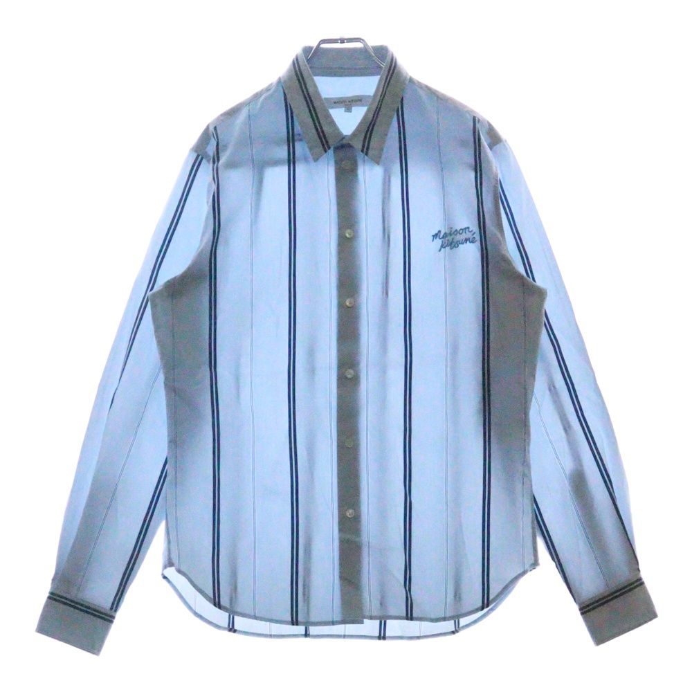 メゾンキツネ　MAISON KITSUNE 長袖シャツ 36 ブルー 楽天市場】kitsune（長さ（袖）長袖）（カジュアルシャツ