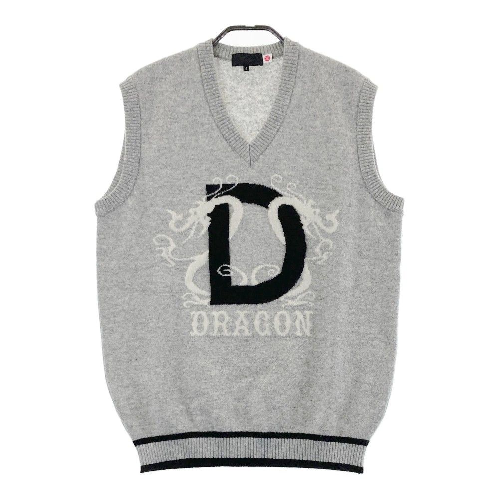 サイズ 3 DANCE WITH DRAGON ダンスウィズドラゴン Vネック カシミヤ ニットベスト グレー系 240101435840 ゴルフウェア メンズ ストスト