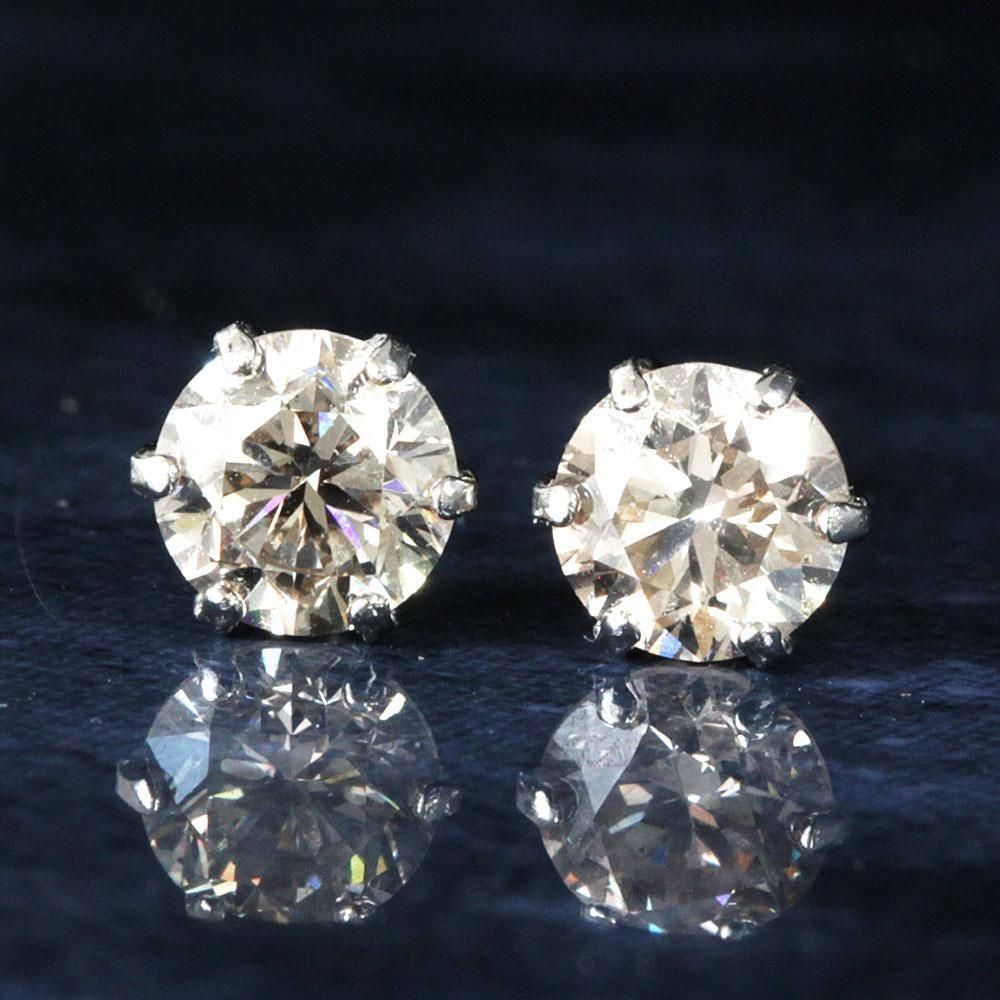 0.5ct ハートキュー H&C ダイヤモンド Pt900 一粒 ピアス 鑑別書付 6本