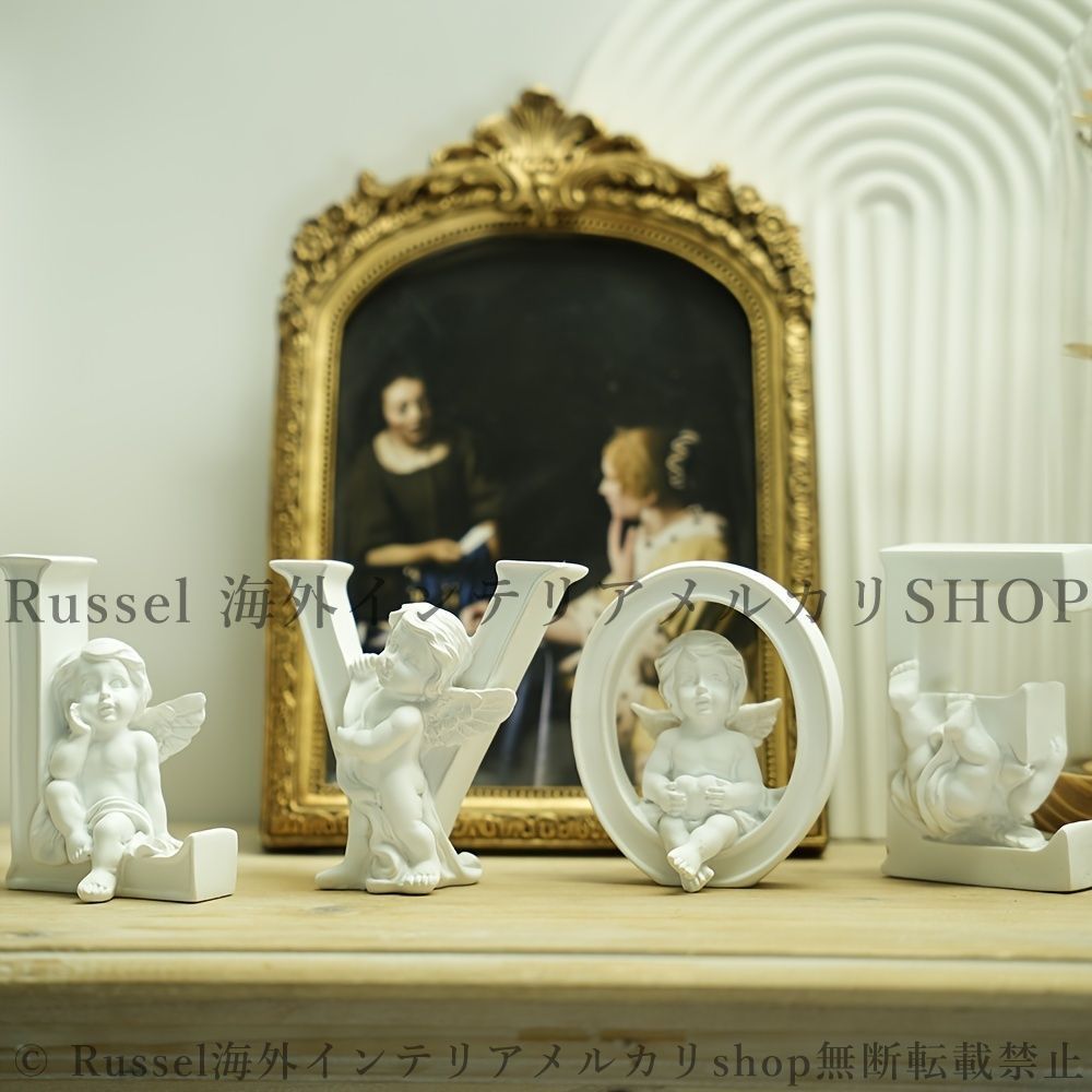 天使のオブジェ LOVE 置物 インテリア ホワイト エンジェル