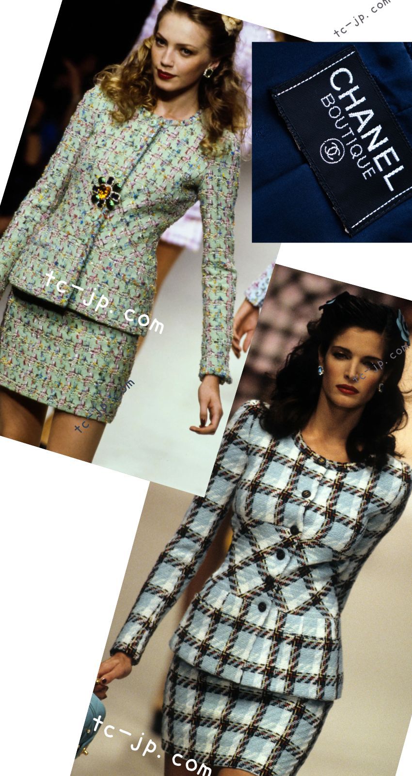 シャネル ジャケット CHANEL ヴィンテージ ネイビー ウール コットン