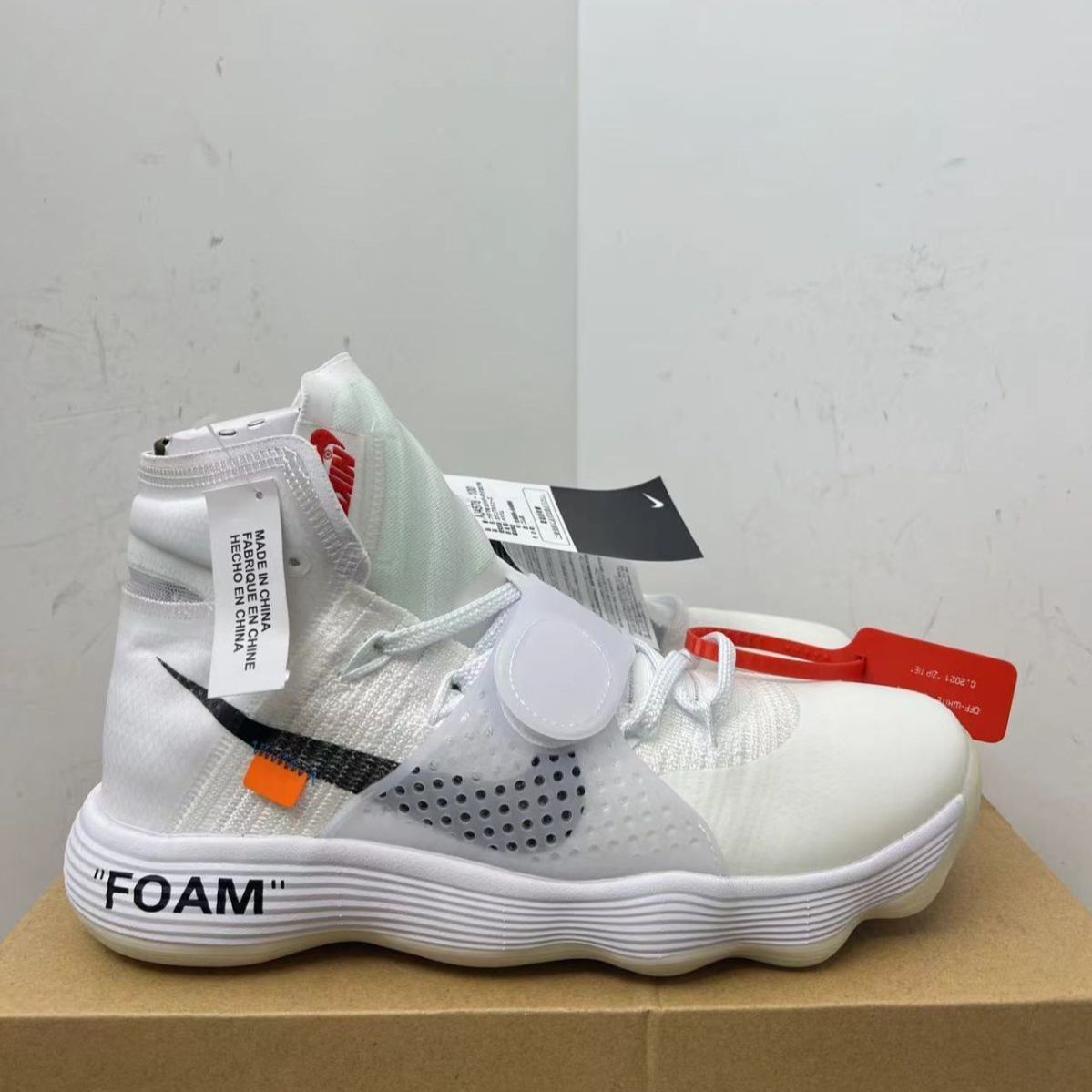 新品未使用 ナイキ Nike React Hyperdunk 2017 Flyknit Off-White Virgil The Ten スニーカー