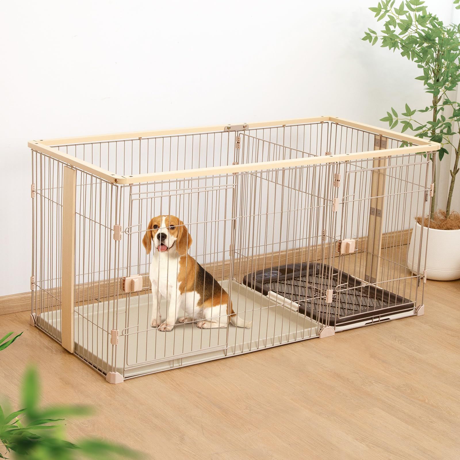 新着商品 PETTOM ペットサークル 犬用ケージ 犬ゲージ ペットサークル 屋根付きセット ペットゲージ 犬ゲージトイレ別 ケージ ゲージ 室内 屋内 小型犬 中型犬 ナチュラル 屋根なし