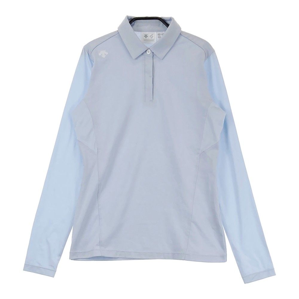 サイズ：M DESCENTE GOLF デサントゴルフ  長袖ポロシャツ  ブルー系 [240101431031] ゴルフウェア レディース ストスト サイズ：M DESCENTE GOLF デサントゴルフ 長袖ポロシャツ ブルー